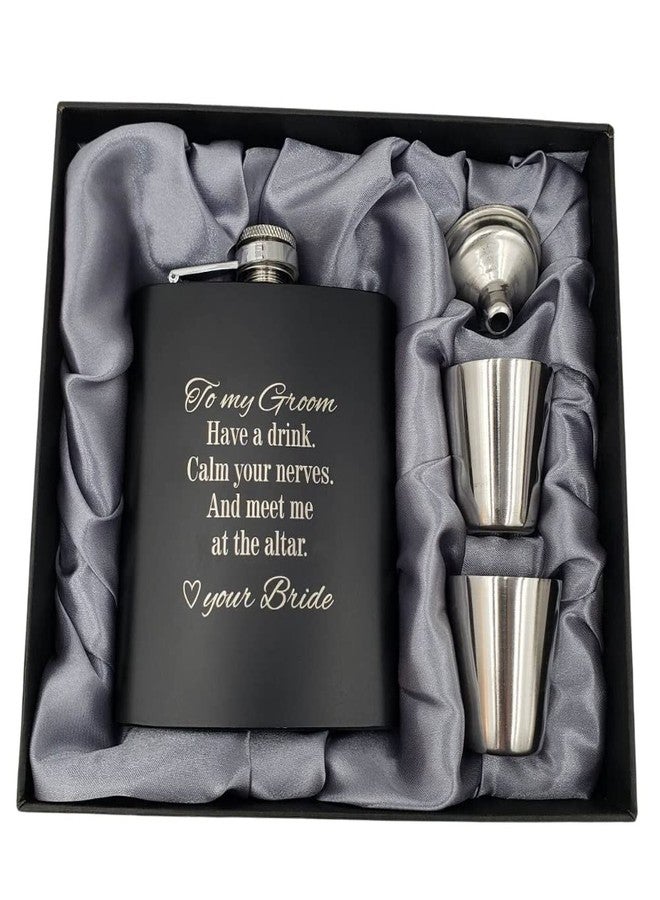 Pretty Inappropriate Groom Gifts from Bride on Wedding Day, Gifts for Groom to be, Fiance Gifts for Him, Bride and Groom Flask, Groom Gift, Groom Engagement, Wedding Gift for Husband, Future Husband Gifts, Hip Flask (GB) - Image 1